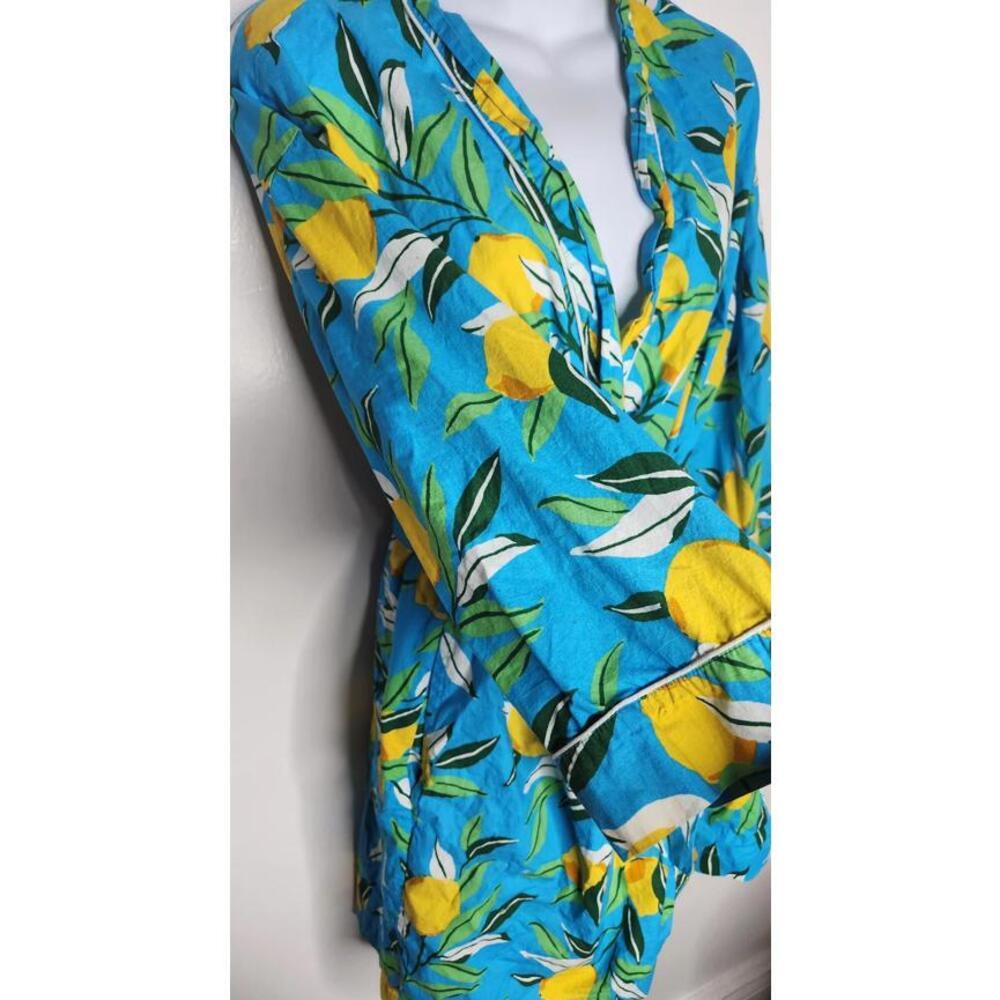 Printfresh Robe Small Medium Blue Lemon Print Bel… - image 4